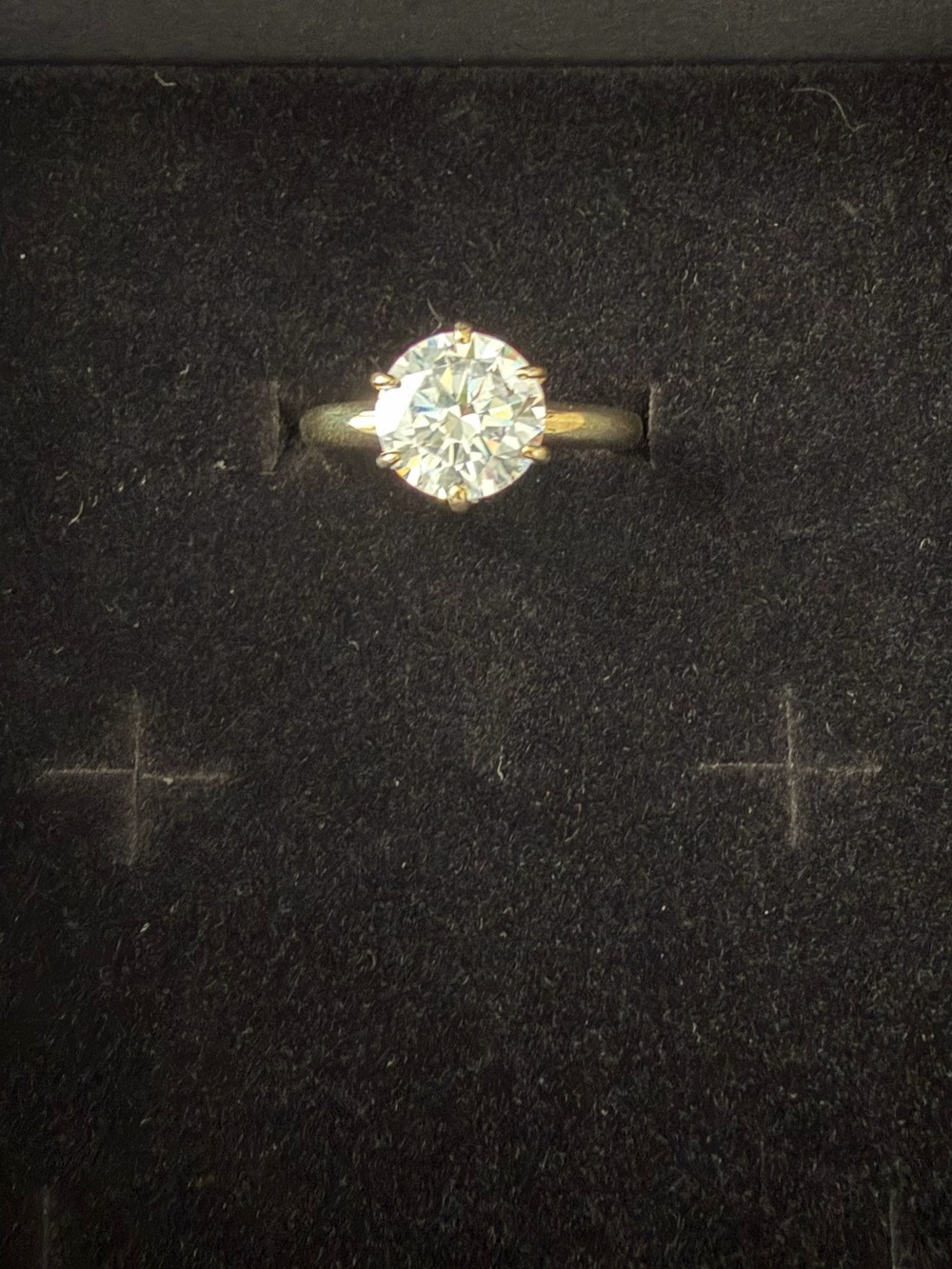 QVC Gold Tone Solitaire Ring with Clear Stone